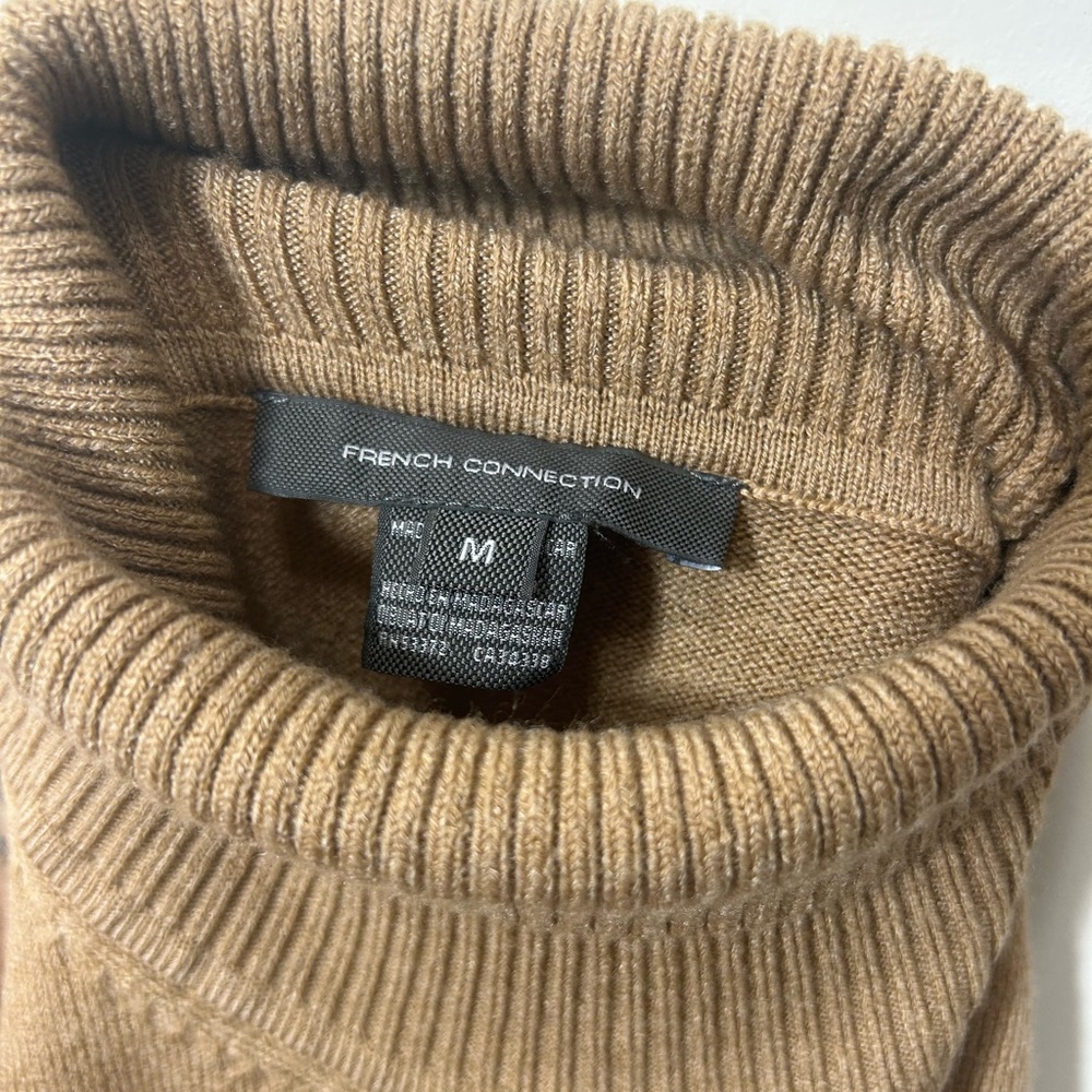 French Connection Navy and Camel Turtleneck Sweater - Picture 4 of 4